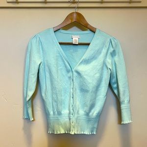 Tiffany Blue/Teal Button Up Cardigan